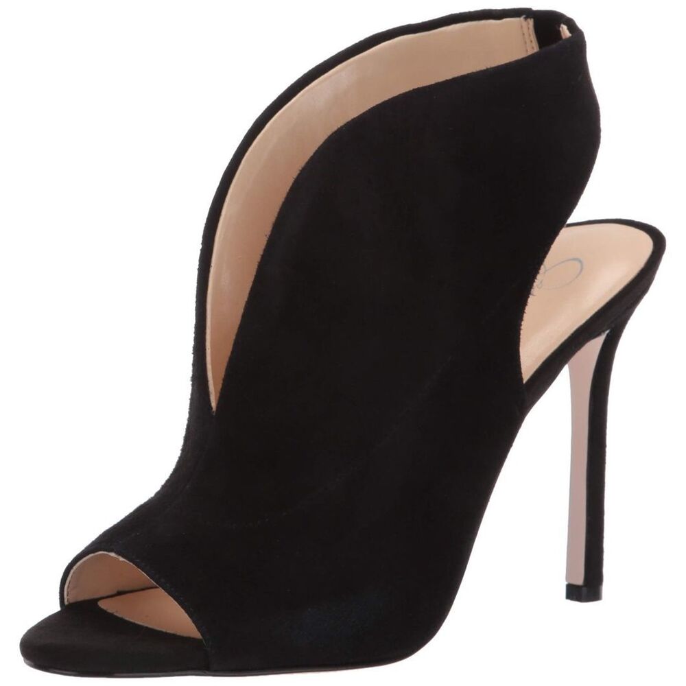 JESSICA SIMPSON Women’s Black Javrey Peep Toe Stiletto Mules Size 9.5M